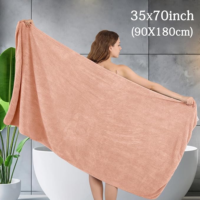 Ycosy 4 Pack Extra Large Microfiber Bath Towels Set, 35x70 inches, Less Lint - Image 2
