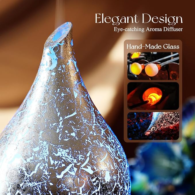 Porseme Essential Oil Diffuser Glass Aromatherapy Ultrasonic Humidifier - Image 5