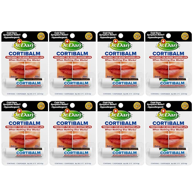 Dr. Dan's Cortibalm -8 pack-for Dry Cracked Lips by DrDans