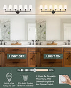 Bathroom Light Fixtures, 42 Inch Matte Black Vanity Lights - Image 6