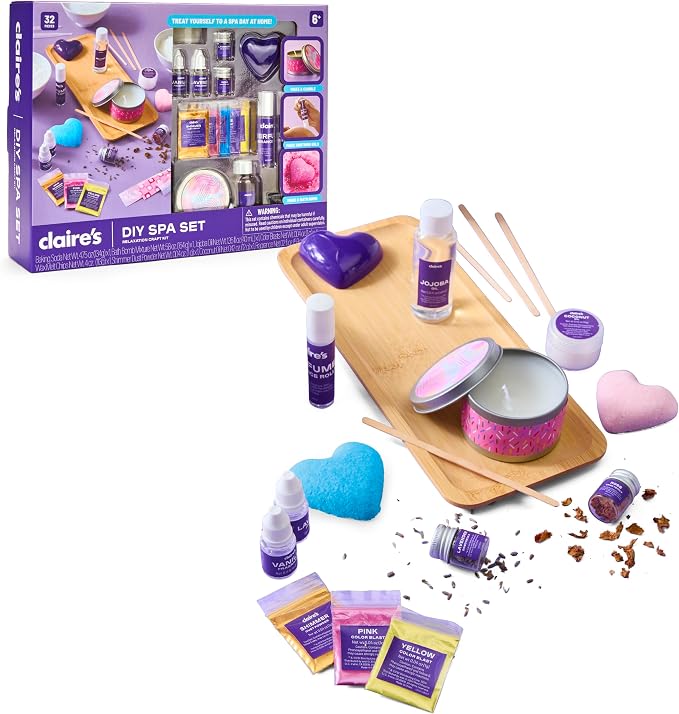Claire’s DIY Bath Bomb & Scented Candle Making Set, 32-Piece Spa Craft Kit by Claires