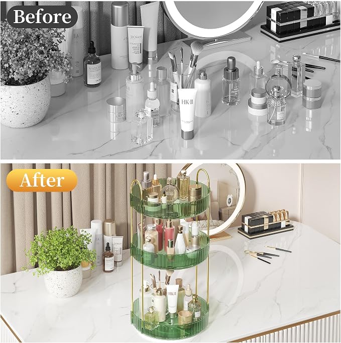 Rotating Makeup Organizer Countertop, Skincare Organizers, Spinning Perfume - Image 4