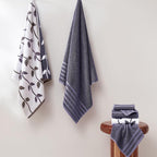 Modern Threads Natural Vine 6-Piece 100% Cotton Towel Set – Yarn Dyed Jacquard - Image 2
