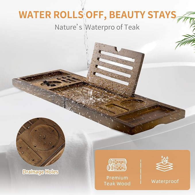 Luxury Teak Bathtub Tray - Image 5