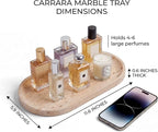 YKAJO Oval Real Marble Tray for Bathroom Kitchen Counter Stone Decorative - Image 3