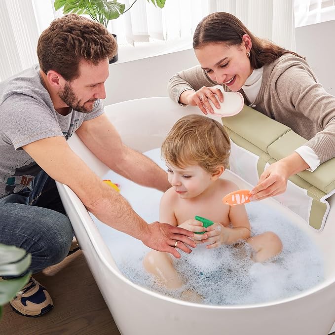 Baby Bath Kneeler and Elbow Rest Pad Set, Bath Kneeling Pad Thick Soft Quick - Image 3