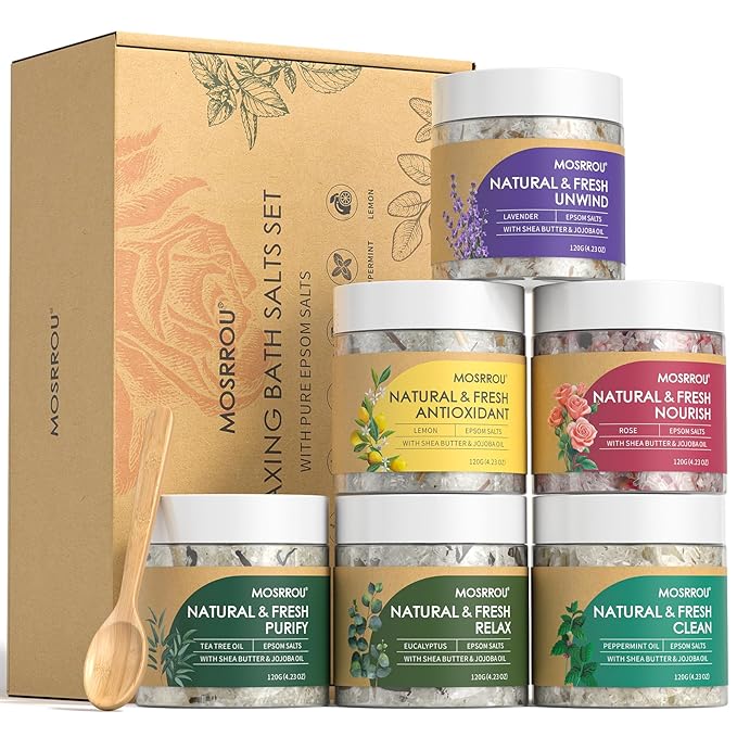 Epsom Bath Salts for Women Relaxing 6PCS Bath Salts Gift Set for Mom by B