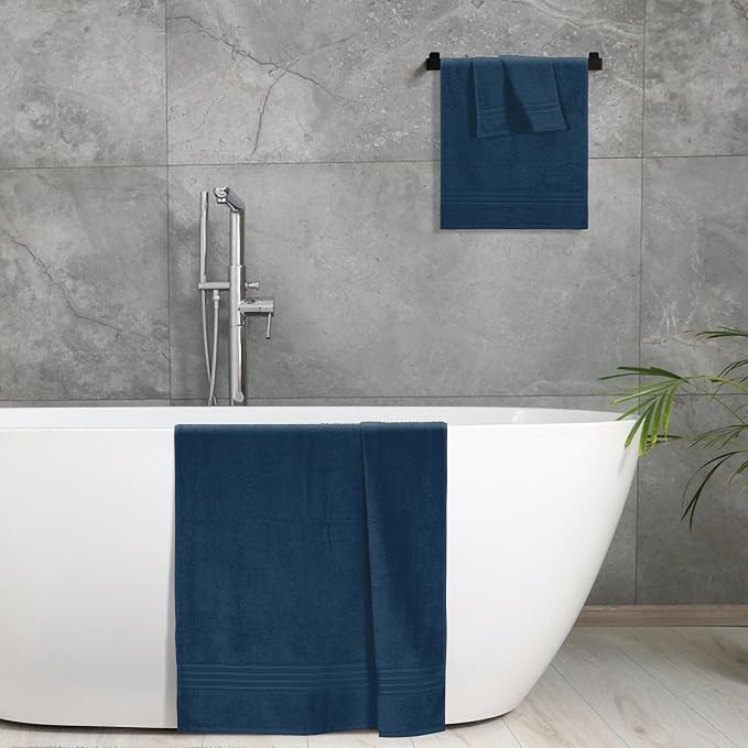 BOUTIQUO Ultra Soft 3 Pack Cotton Towel Set, Contains a Bath Towels 28x55 inch - Image 5