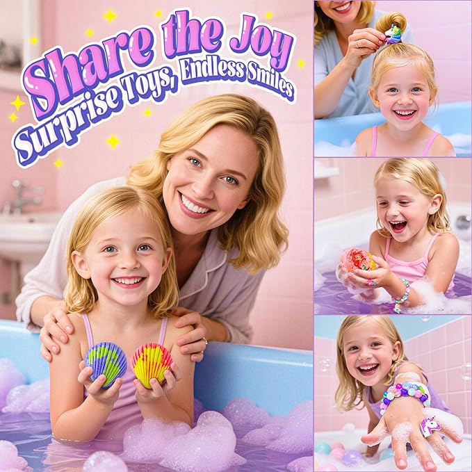 Shell Bath Bombs for Girls – 12 Pack Child-Safe Aromatherapy Bath Bombs - Image 5