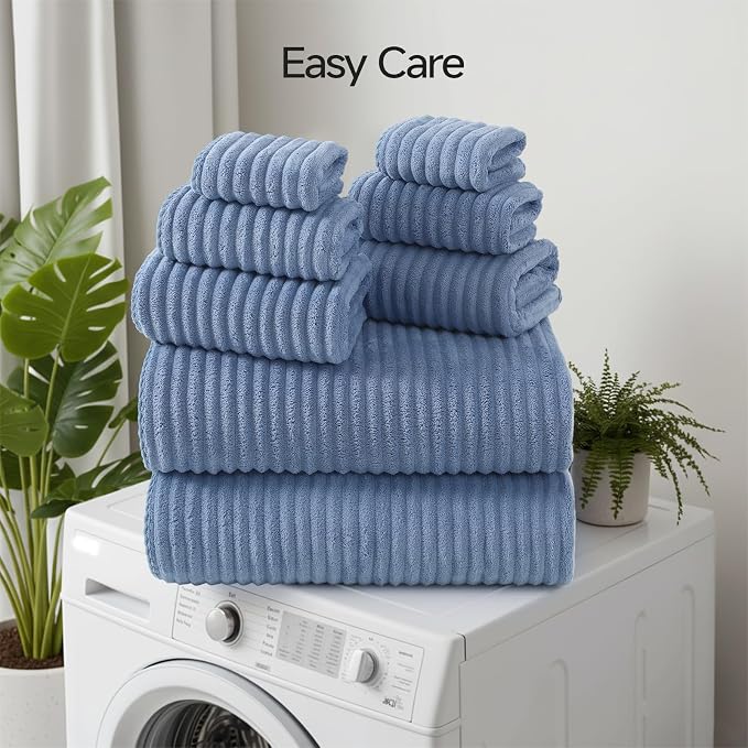 REDKISS Blue Bath Towels Set 8 Piece - Image 8