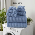 REDKISS Blue Bath Towels Set 8 Piece - Image 8