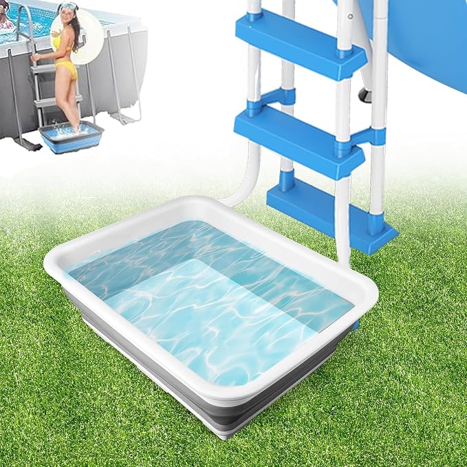 Pool Foot Bath Tray for Swimming Pool, Non- Slip Collapsible Foot Bath for Pool by ESEHGS