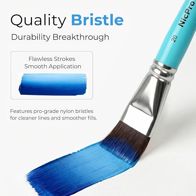 Nicpro Face Paint Brush Set, Synthetic Nylon Hair Makeup Paintbrush Kit - Image 3