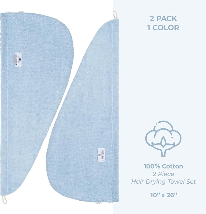 American Soft Linen 100% Cotton Hair Towels - Image 4