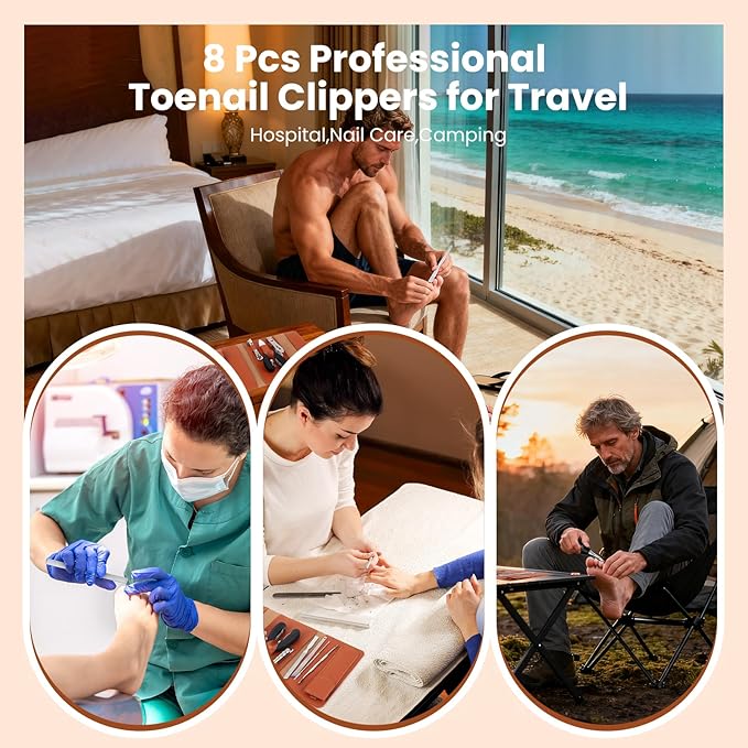 LIONVISON Ingrown Toenail Removal Kit: 8 Pcs Professional Toenail Clippers - Image 2