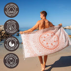 FESHKA Sand Proof Turkish Beach Towel – Oversized, Quick Dry & Lightweight - Image 4