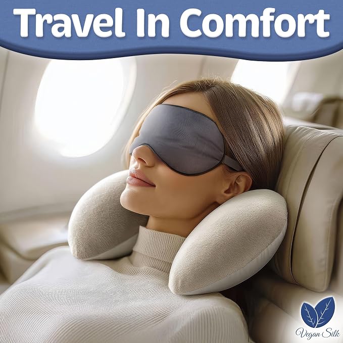 Sleep Mask - Navy Gray, 100% Viscose Derived from Bamboo - Lightweight Eye Mask - Image 7