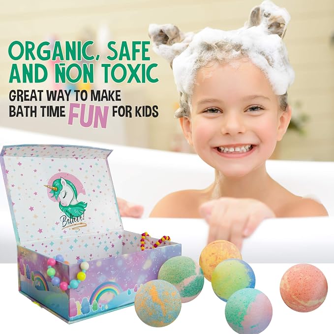 Bath Bombs for Kids with Surprise Inside, Unicorn Bath Bombs for Girls with - Image 6