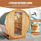 OUTEXER Outdoor Traditional Sauna 4-5 Person Wooden Saunas, 6’x6’Steam Wet - Image 2