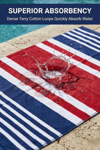 Premium Terry Cabana Beach Towel, Soft Plush Cotton Pool Towel, 30” x 60” - Image 6