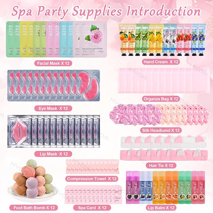 KYDA 132PCS SPA Party Supplies for Women, Include Face Masks, Hand Cream - Image 2