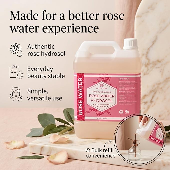 Leven Rose Pure Rose Water Hydrosol - Image 5