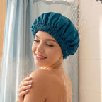 Reusable Shower Cap for Women, Large Waterproof Shower Bonnet - Image 5