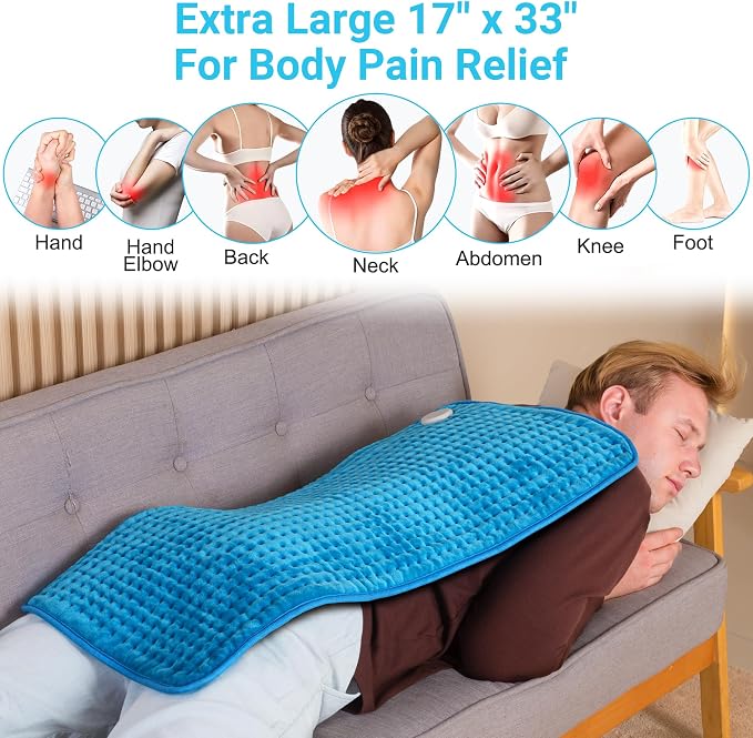 Boileau Electric Heating Pad for Back Pain and Period Cramps Relief, 3 Heating - Image 4