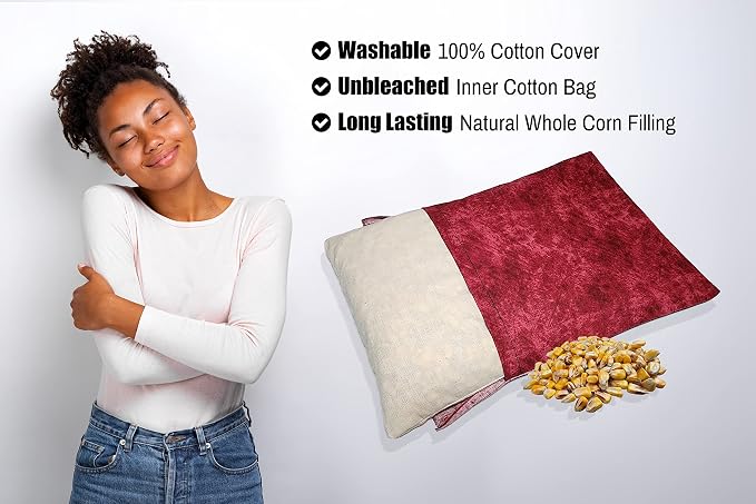Microwavable Corn Filled Heating Pad and Cold Pack/Washable 100% Cotton Cover - Image 4
