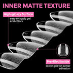 UNA GELLA Short Almond Round Fake Nails 216pcs Almond Press on Nails Pre-shape - Image 7
