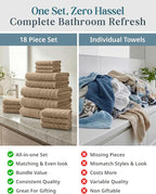 Casa Platino 18 Pcs 100% Cotton Towel Set - Image 5