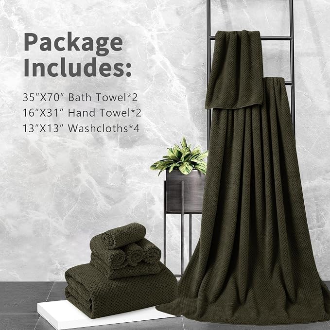 8 Piece Bathroom Towel Set Brown |2 Oversized Large Bath Towels Sheet, 2 Hand - Image 7