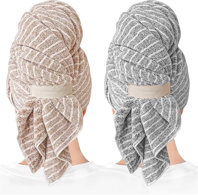 ROLSHOL 2 Packs Large Microfiber Hair Towels by ROLSHOL