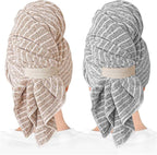 ROLSHOL 2 Packs Large Microfiber Hair Towels by ROLSHOL