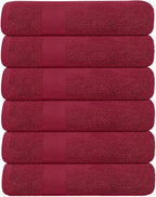 KAHAF COLLECTION 6 Pack Bath Towels Set 100% Ring Spun Cotton, Lightweight by KAHAF+COLLECTION