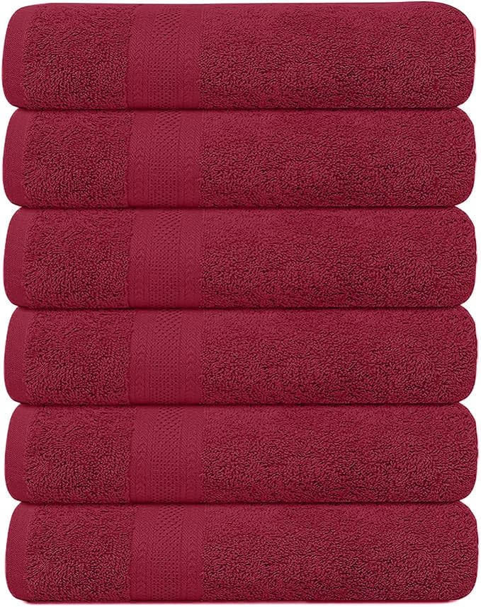 KAHAF COLLECTION 6 Pack Bath Towels Set 100% Ring Spun Cotton, Lightweight by KAHAF+COLLECTION
