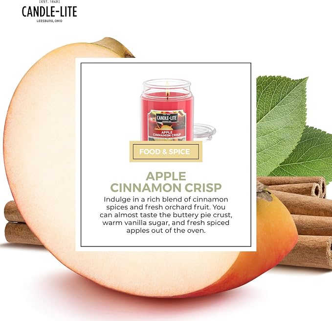 Candle-lite Fall Scented Candles, Apple Cinnamon Crisp, 18 oz Jar, Proudly - Image 5