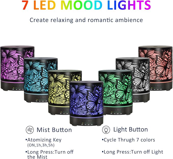 Essential Oil Diffusers 300ML Metal Aromatherapy Oil Diffusers - Image 2
