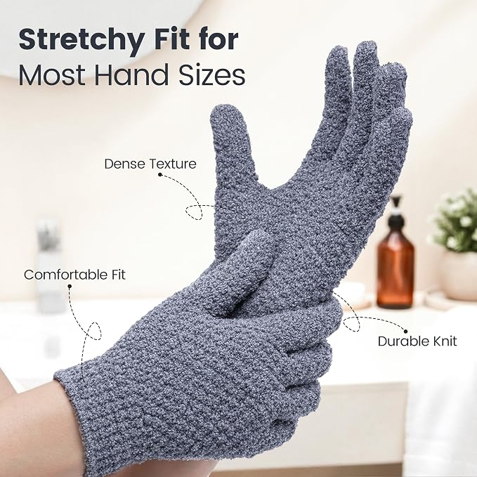 Yiclick Heavy Exfoliating Gloves 4Pcs, Exfoliating Mitts, Body Scrubber - Image 6