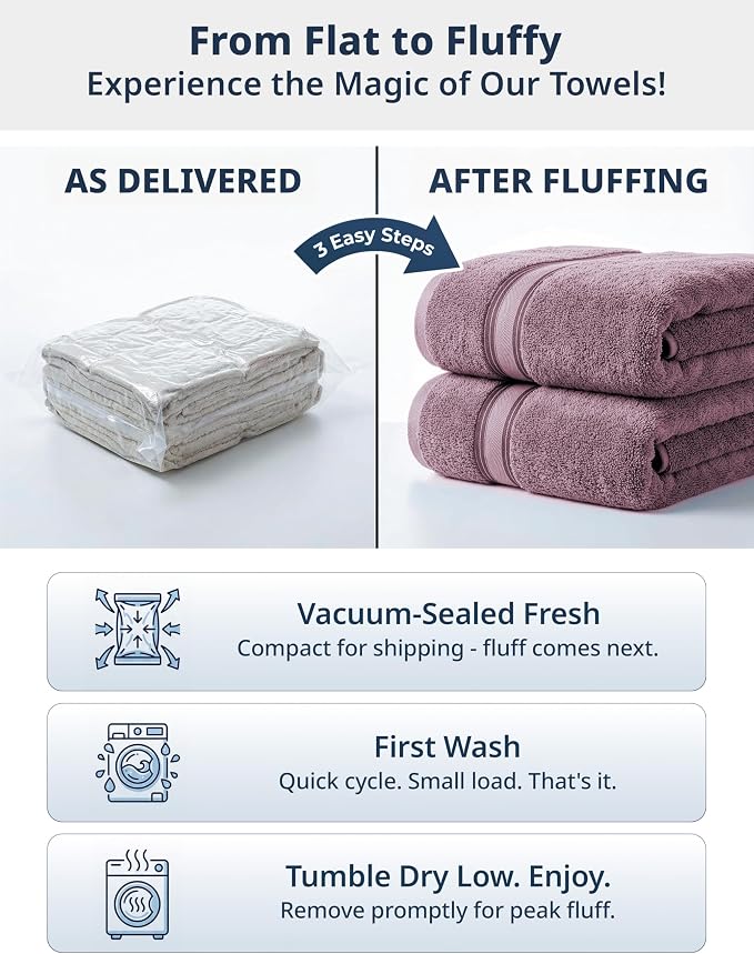 LANE LINEN 100% Cotton Large Bath Towels Set of 4 - Image 6