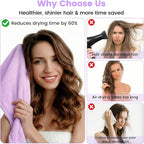 Microfiber Hair Towel Wrap for Women, 2 Pack Large Fast Drying Hair Towel - Image 6