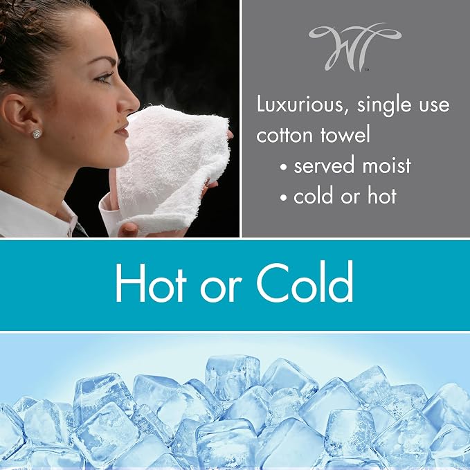 White Towel Services 8" x 8" inch Moist Cotton Towel Individually Wrapped - Image 6
