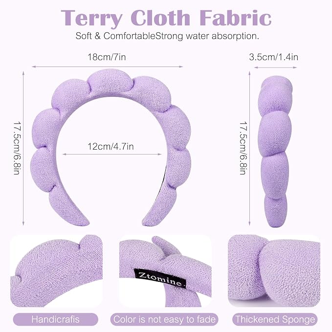 Ztomine Spa Headbands, Terry Cloth Headband - Image 5