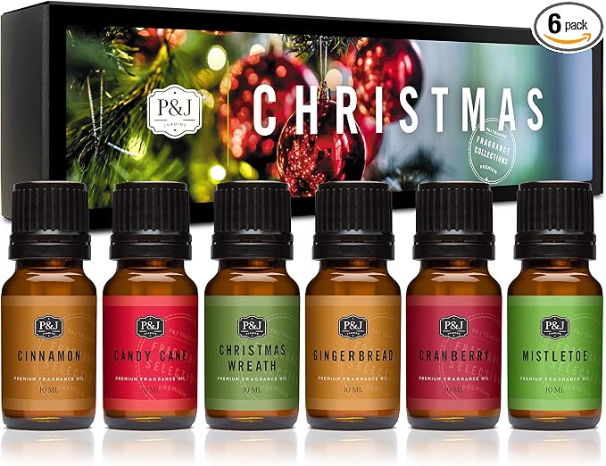 P&J Fragrance Oil Christmas Set | Christmas Wreath, Candy Cane, Gingerbread by PJTrading