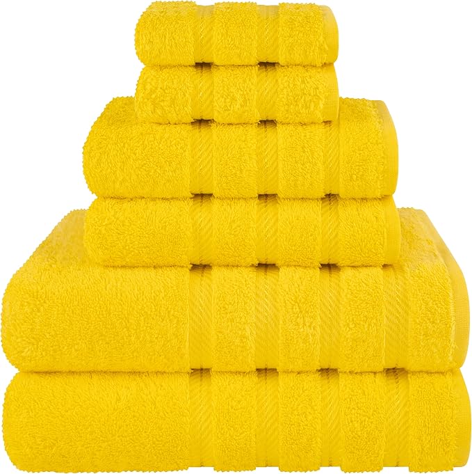 American Soft Linen Luxury 6 Piece Towel Set, 2 Bath Towels 2 Hand Towel 2 by AmericanSoftLinen