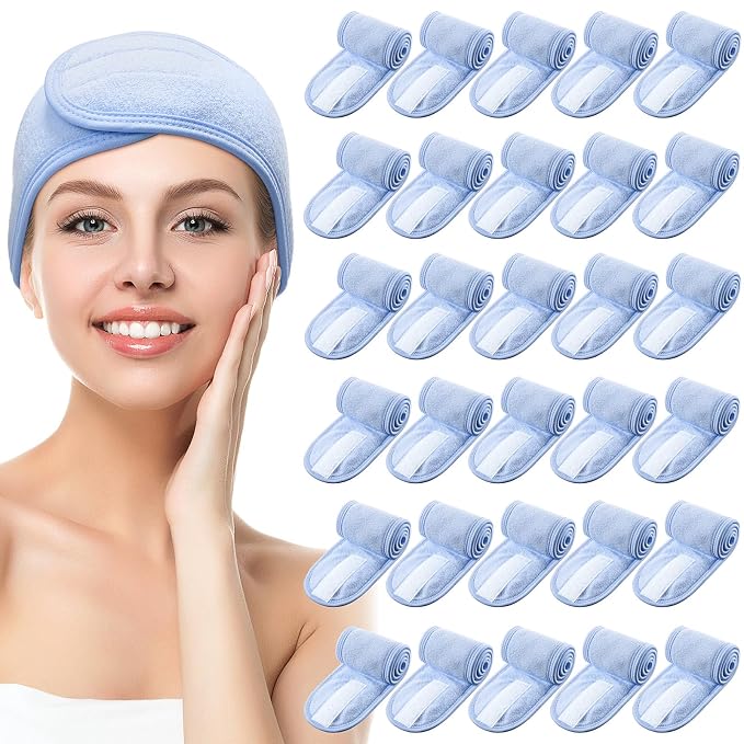 Hoteam 30 Pack Spa Headband Facial Esthetician Hair Wrap by Hoteam