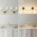 Bathroom Vanity Light with Fabric Shade, 2-Light Bathroom Vanity Light Over - Image 8