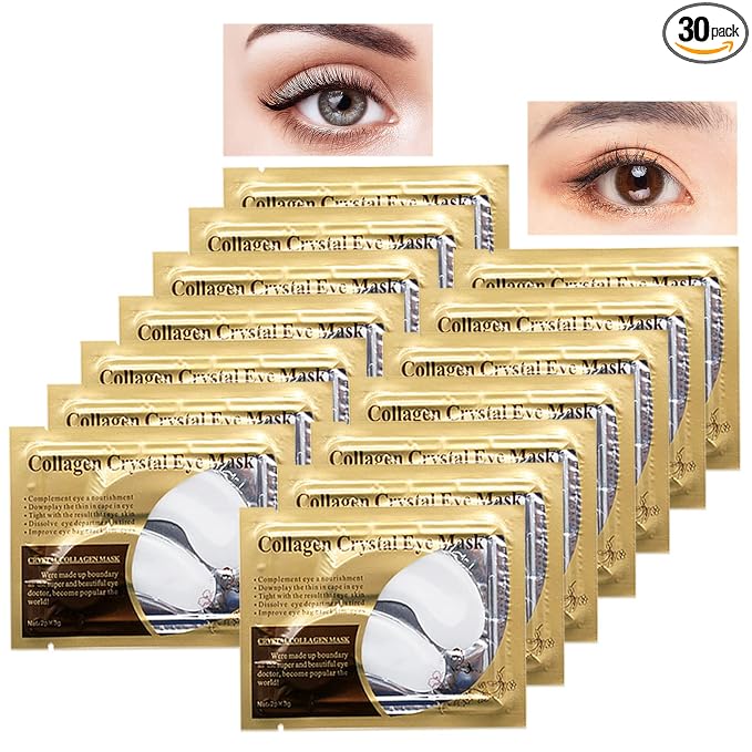 Jakuva Under Eye Patches 30PCS Pairs Collagen Eye Masks Eye Patches by Jakuva