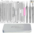 22 Pcs Pimple Popper Tool Kit 410 Stainless Steel Blackhead Remover Tools by Dermated