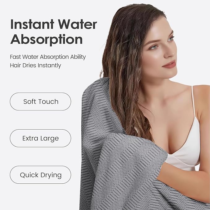 JML Bath Towels Set of 2, Large Microfier Body Towel - Image 5